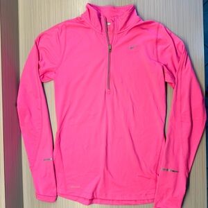 Women's Nike Element Pink Long Sleeve 1/4 Quarter Zip Top, size XS